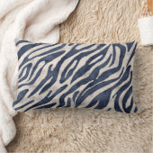 ネイビーブルーゼブラ ランバークッション (ブランケット)