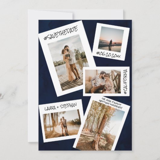 ネイビーブルーソーシャルメディア5写真の保存日 セーブザデート (正面)