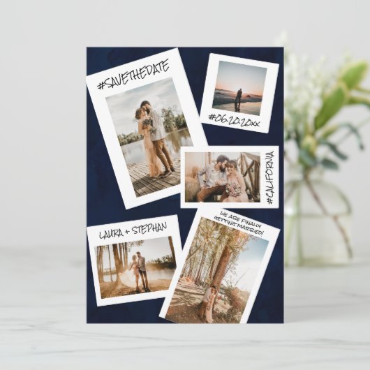 ネイビーブルーソーシャルメディア5写真の保存日 セーブザデート (スタンド正面)