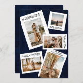 ネイビーブルーソーシャルメディア5写真の保存日 セーブザデート (正面/裏面)