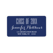 ネイビーブルータイポグラフィ卒業住所 シール (正面)