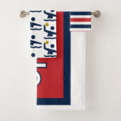 ネイビーブルータオルセットのアイコニック水球選手 バスタオルセット (インサイチュ)