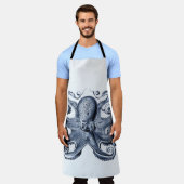 ネイビーブルータコイラストレーションバイエルンストヘイケル エプロン (着用した状態)