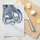 ネイビーブルータコイラストレーションバイエルンストヘイケル キッチンタオル (四つ折り)