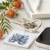 ネイビーブルータコイラストレーションバイエルンストヘイケル キーホルダー (正面右)