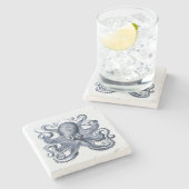 ネイビーブルータコイラストレーションバイエルンストヘイケル ストーンコースター (横)