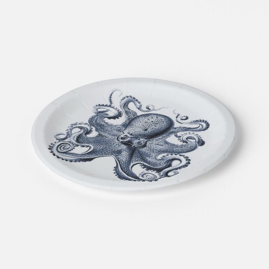 ネイビーブルータコイラストレーションバイエルンストヘイケル ペーパープレート (アングル)