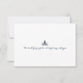 ネイビーブルータコサンゴ航海のビーチ結婚式 出欠カード (裏面)