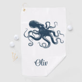 ネイビーブルータコ航海のイラストレーション ゴルフタオル (インサイチュ)