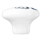 ネイビーブルータコ航海のイラストレーション セラミックノブ (側面)