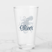 ネイビーブルータコ航海のイラストレーション タンブラーグラス (裏面)