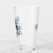 ネイビーブルータコ航海のイラストレーション タンブラーグラス (左)