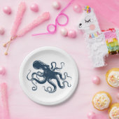 ネイビーブルータコ航海のイラストレーション ペーパープレート (パーティー)