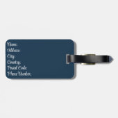 ネイビーブルータコ航海のイラストレーション ラゲッジタグ (裏面横)