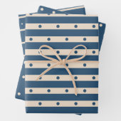 ネイビーブルータンベージュギフト彼のための誕生日 ラッピングペーパーシート (インサイチュ)