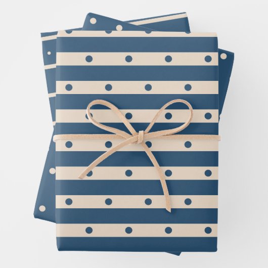 ネイビーブルータンベージュギフト彼のための誕生日 ラッピングペーパーシート (インサイチュ)