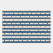 ネイビーブルータンベージュギフト彼のための誕生日 ラッピングペーパーシート (正面)