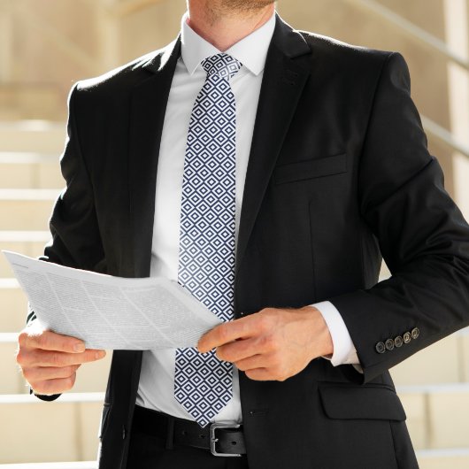 ネイビーブルーダイアモンズパターン ネクタイ