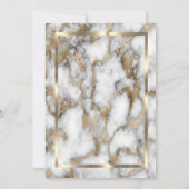 ネイビーブルーダイヤモンド ゴールド 卒業帽 マーブル 卒業 招待状 (裏面)