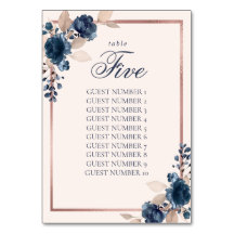 ネイビーブルーダスティピンクテーブル番号座席表