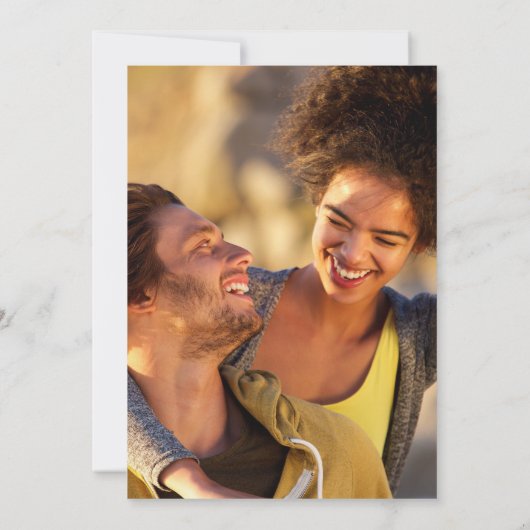 ネイビーブルーダスティーバラフローラ結婚金ゴールドの写真 招待状 (裏面)