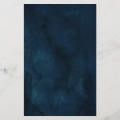 ネイビーブルーダスティー赤面ピンク結婚フローラのメニュー (裏面)