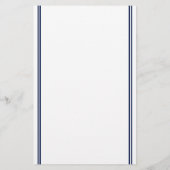 ネイビーブルーダブルラインモノグラム&名前 便箋 (裏面)