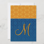 ネイビーブルーダマスク&金ゴールドス結婚ターズS200 招待状 (裏面)