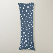 ネイビーブルーダルマチアンスポット、ダルマチアンドット点々のある、 ボディピロー (正面縦)