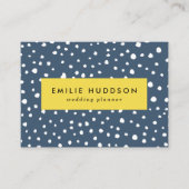 ネイビーブルーダルマチアンスポット、ダルマチアンドット点々のある、 名刺 (正面)