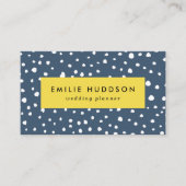 ネイビーブルーダルマチアンスポット、ダルマチアンドット点々のある、 名刺 (正面)