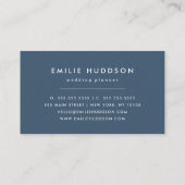 ネイビーブルーダルマチアンスポット、ダルマチアンドット点々のある、 名刺 (裏面)