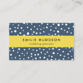 ネイビーブルーダルマチアンスポット、ダルマチアンドット点々のある、 名刺 (正面)