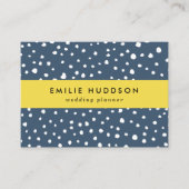 ネイビーブルーダルマチアンスポット、ダルマチアンドット点々のある、 名刺 (正面)