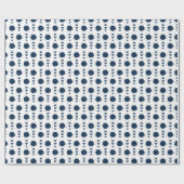 ネイビーブルーチアリーダーPOMポムス&ハートパターン ラッピングペーパー (フラット)