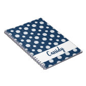 ネイビーブルーチアリーダーPOMポムパターン ノートブック (右側)