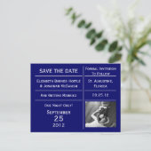 ネイビーブルーチケット写真保存日 案内ポストカード (スタンド正面)