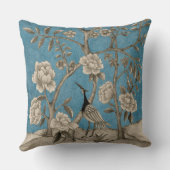 ネイビーブルーチノイスリーバードアンドプニーフローラ クッション (裏面)