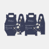 ネイビーブルーチノイスリーフローラ結婚ズサンキュー フェイバーボックス (折り畳みなし)