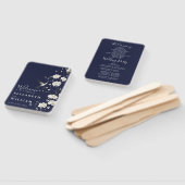 ネイビーブルーチノイスリーフローラ結婚式 プログラム ハンドファン (組立なし)