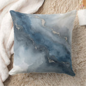 ネイビーブルーチャコールグレーホワイトベージュ抽象芸術 クッション (ブランケット)