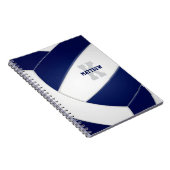 ネイビーブルーチームスポーツガールズボーズバレーボール ノートブック (右側)