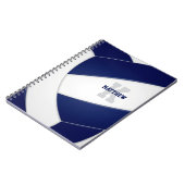 ネイビーブルーチームスポーツガールズボーズバレーボール ノートブック (左側)