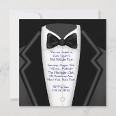 ネイビーブルーツキセドマンズ40歳の誕生日パーティー 招待状 (裏面)