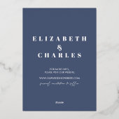 ネイビーブルーツリーズマウンテンウィンターセーブ 箔招待状 (裏面)