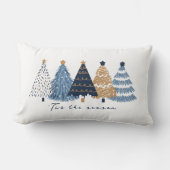 ネイビーブルーツリーモダンズシンプルクリスマス ランバークッション (正面)