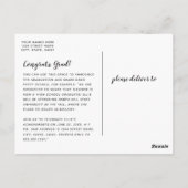 ネイビーブルーツーフォト卒業パーティー ポストカード (裏面)