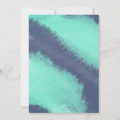 ネイビーブルーティール（緑がかった色）ウォーターカラースウィート16パーティー 招待状 (裏面)