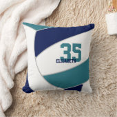 ネイビーブルーティール(緑がかった色)チームカラーバレーボール クッション (ブランケット)