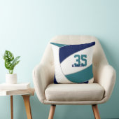 ネイビーブルーティール(緑がかった色)チームカラーバレーボール クッション (椅子)